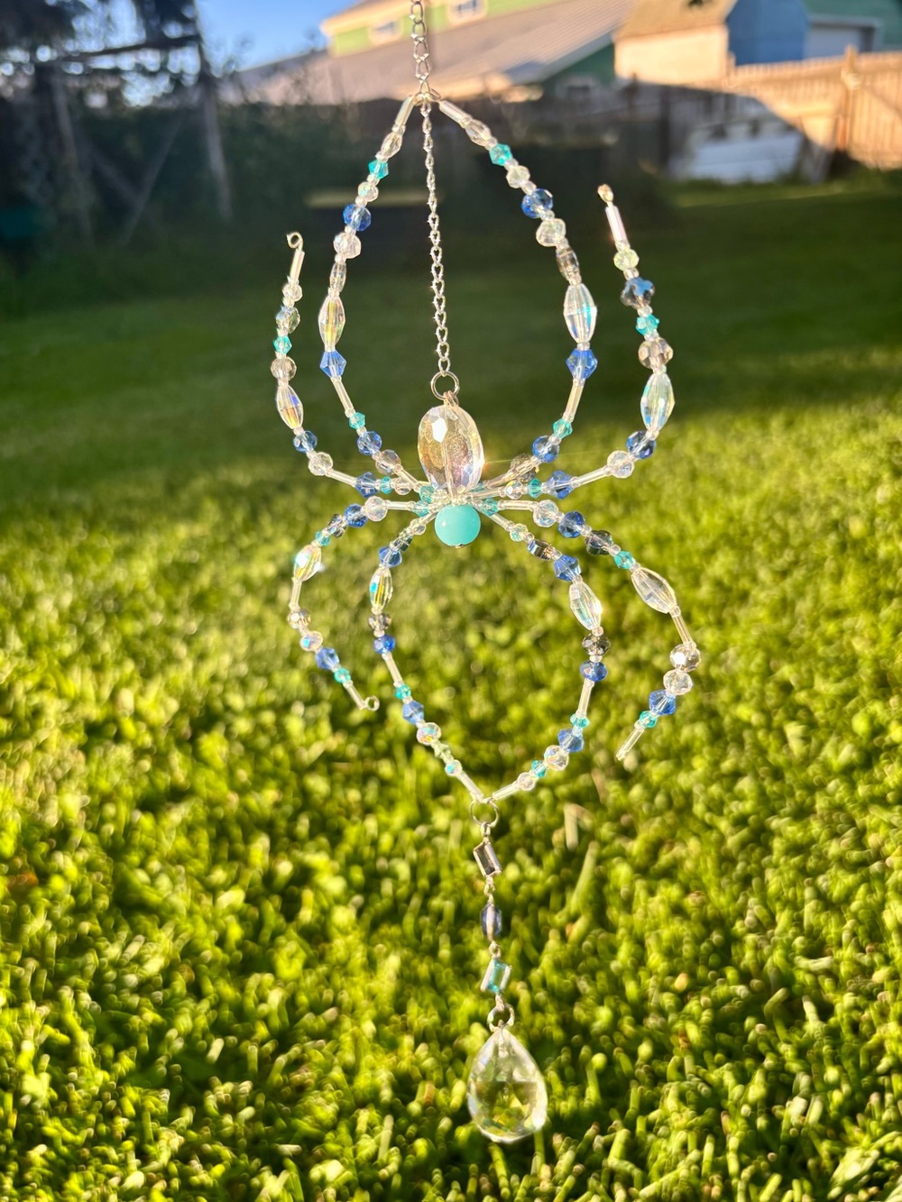 Crystal beaded spider suncatcher. - Picture 5 of 13
